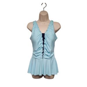 Pedony Women's One PC Swim Suit Color Blue Size Medium